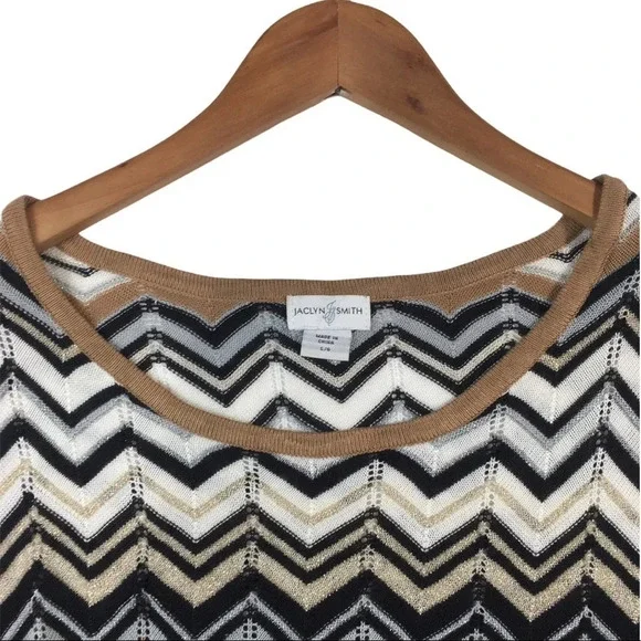 WS647 Jaclyn Smith Aztec Print Career Blouse Top L - Picture 3 of 4